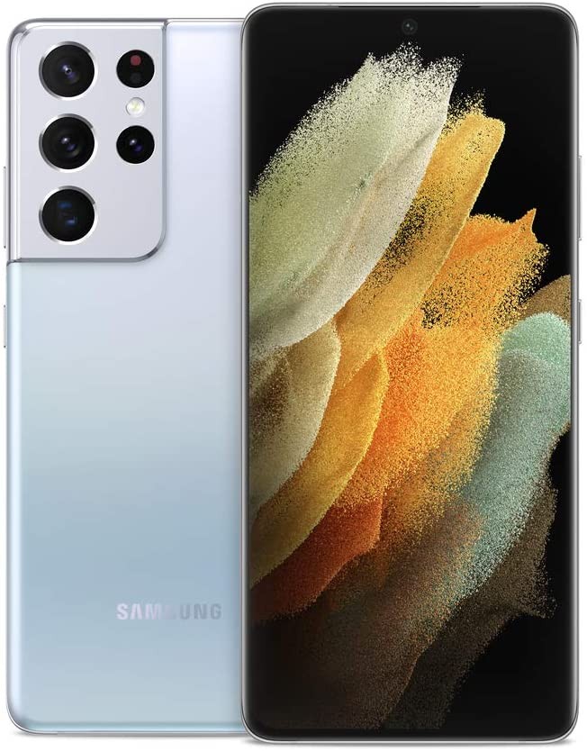 SAMSUNG Galaxy S21 Ultra 5G Factory Unlocked Android Cell Phone 128GB US Version Smartphone Pro-Grade Camera 8K Video 108MP High Res, Phantom Silver
